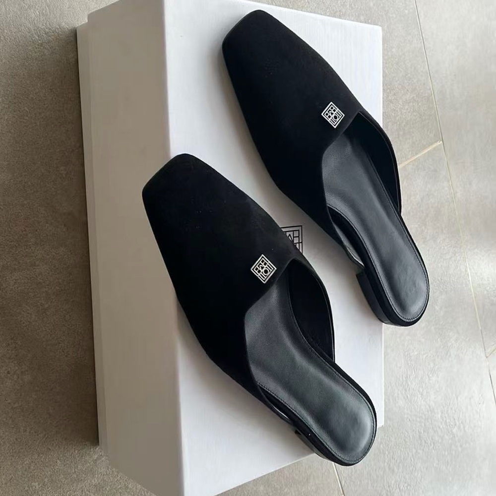 Toteme Black Suede Mules EU size 39 - Picture 2 of 4